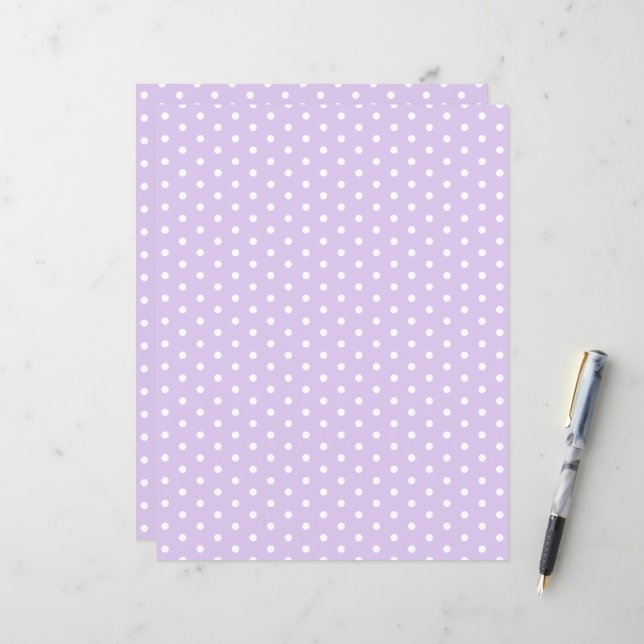 Papier à papier à scandale violet Lavender Motif p (Devant/Arrière en situation)