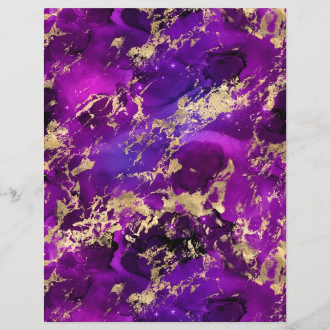 Papier à papier de la Galaxie en marbre violet et  (Dos)