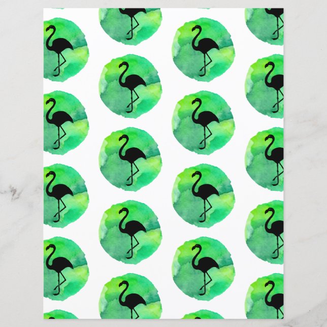 Papier à papier du modèle Flamingo vert jaune (Devant)