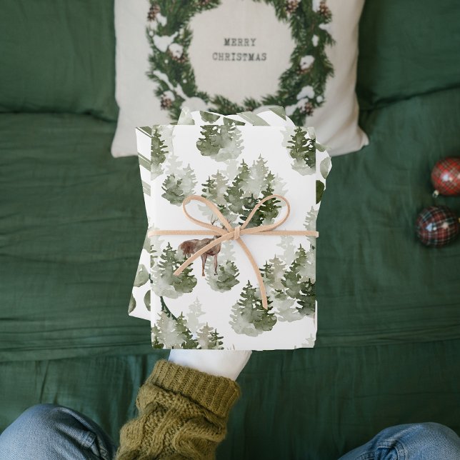 Papier à papier Motif de Noël vert moderne (Créateur téléchargé)