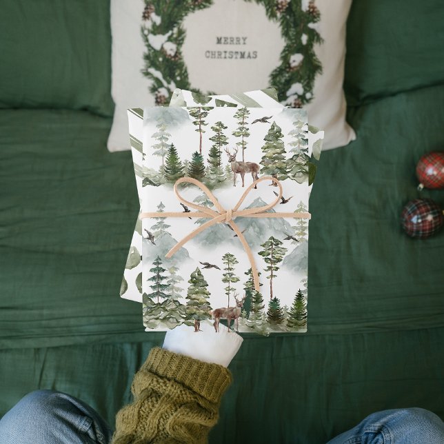 Papier à papier Motif de Noël vert moderne (Créateur téléchargé)