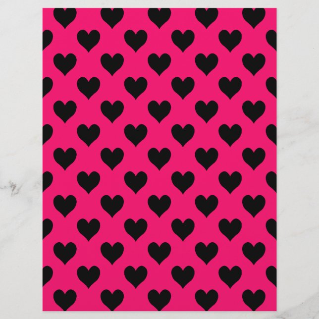 Papier à papier Motif rose et noir (Devant)