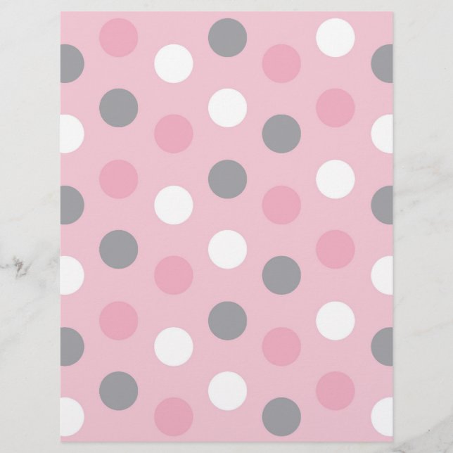 Papier à papier pour bébé Polka Dot rose Grey (Devant)
