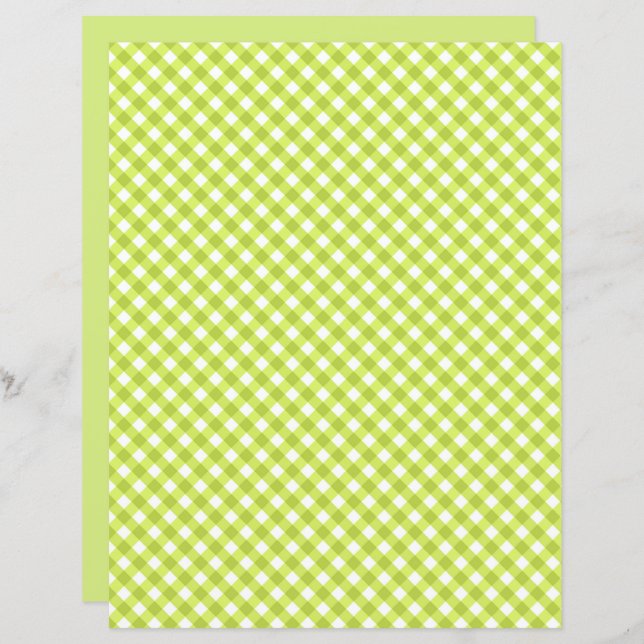 Papier à papier pour En vichy citron vert (Devant / Derrière)