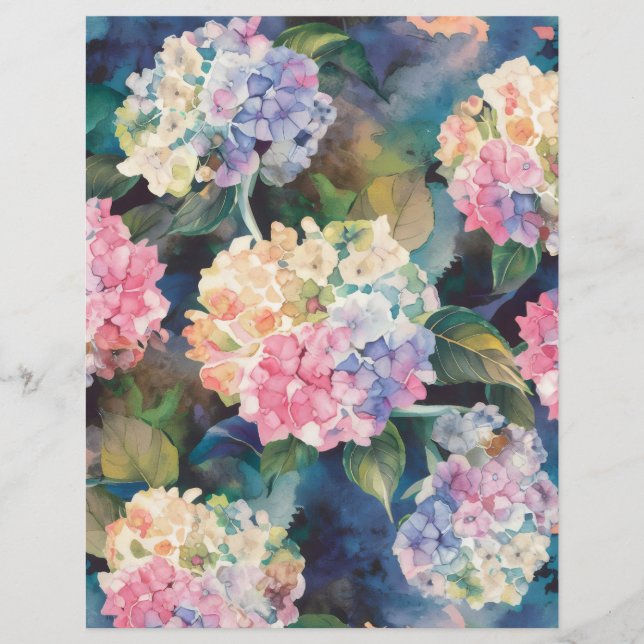 Papier à papier pour scrapbook bleu et rose Hydran (Devant)