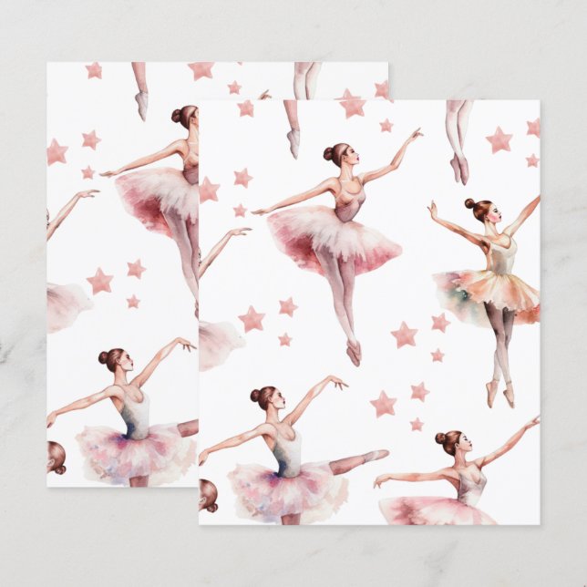 Papier à papier pour scrapbook de danse Ballerina  (Devant / Derrière)