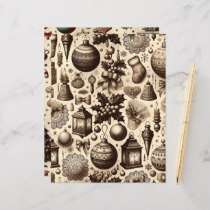 Papier à papier pour scrapbook Ephemera de Noël Vi