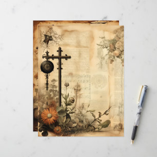 Papier à papier pour scrapbook vintage Christian E