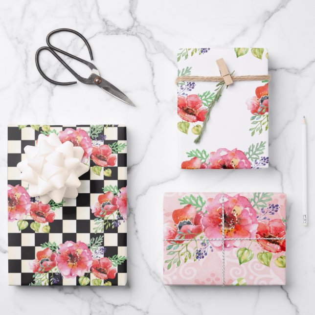 Papier à papier Whimsical d'emballage de pavot Ens (Recto)