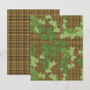 Papier à rebut blanc Brown Gold Plaid
