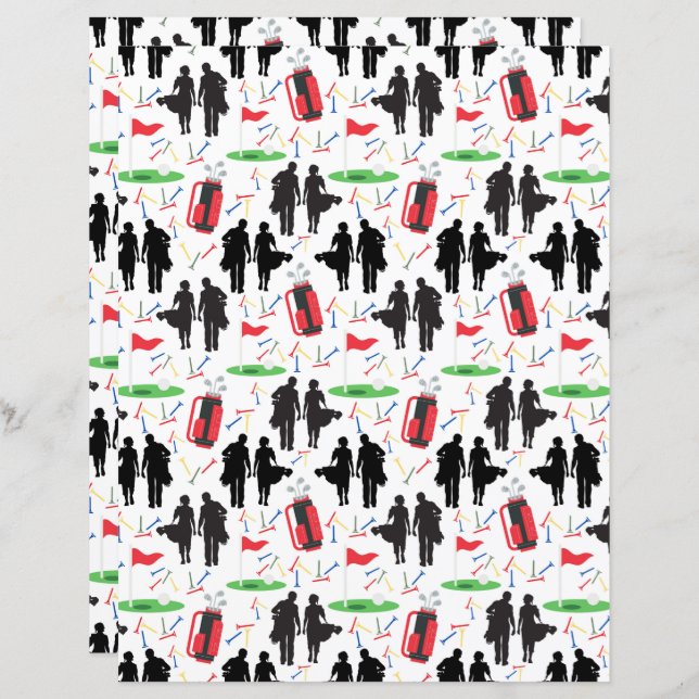 Papier à rebut Couples Golf (Devant / Derrière)