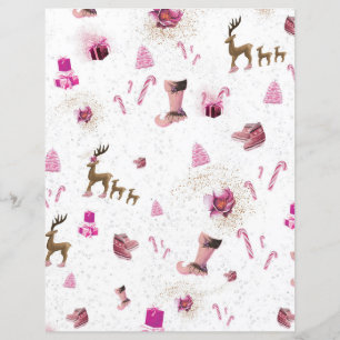 Papier à rebut de Noël Love Pink