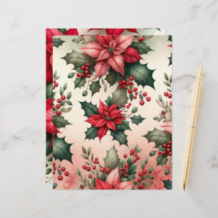 Papier à rebut de Noël Poinsettia
