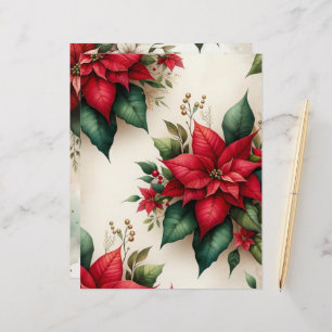 Papier à rebut de Noël Poinsettia