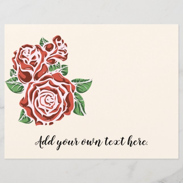 Papier à rebut du journal Red Roses Stylisé (Devant)