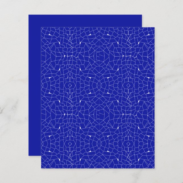Papier à rebut en mosaïque Abstraite bleu blanc (Devant / Derrière)