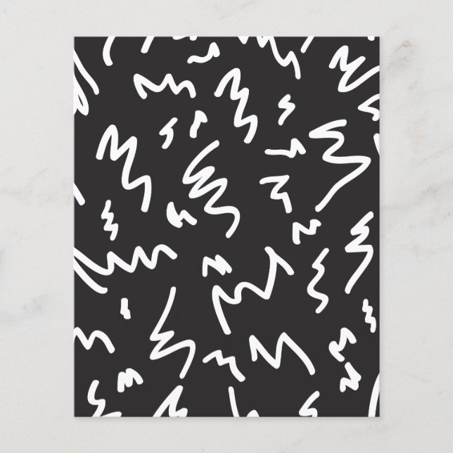 Papier à rebut en spirale noir et blanc moderne (Devant)