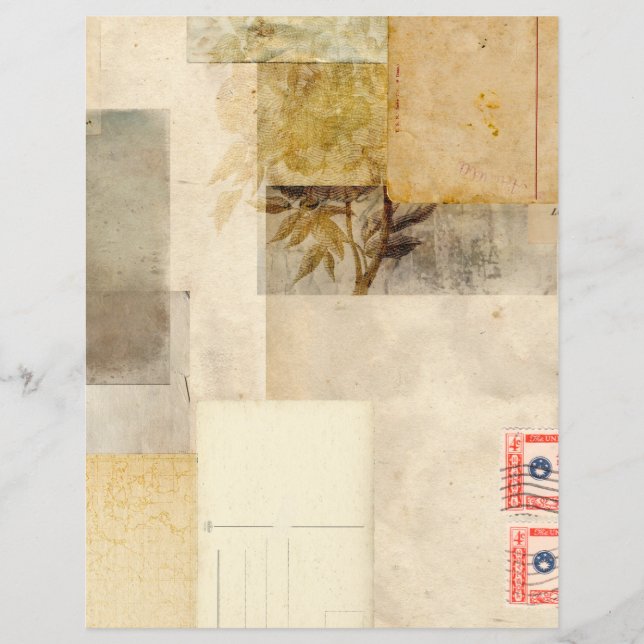 Papier à rebut feuille feuille Vintage désorganisé (Devant)