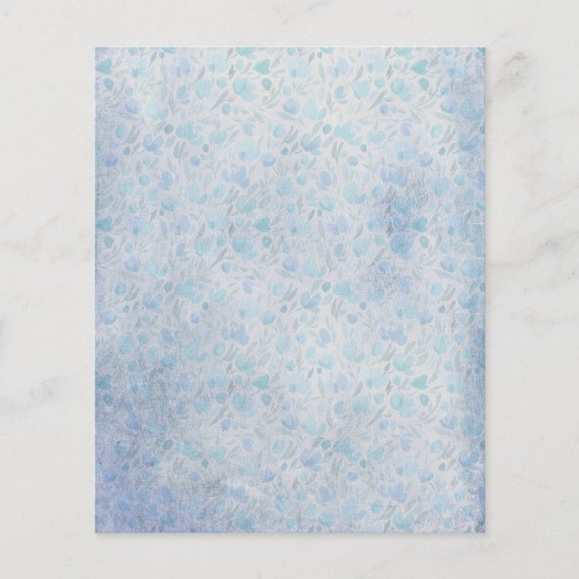Papier à rebut floral bleu pâle (Devant)