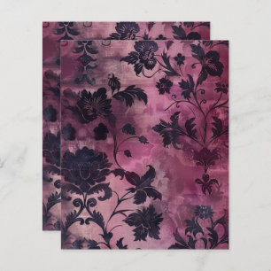 Papier à rebut floral de Grunge gothique violet