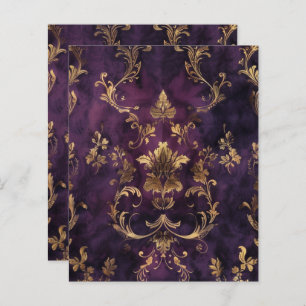 Papier à rebut floral de Grunge gothique violet