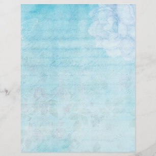 Papier à rebut floral Pale Blue Shabby
