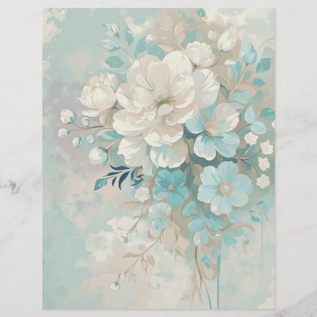 Papier à rebut floral romantique - Shabby Chic (Devant)
