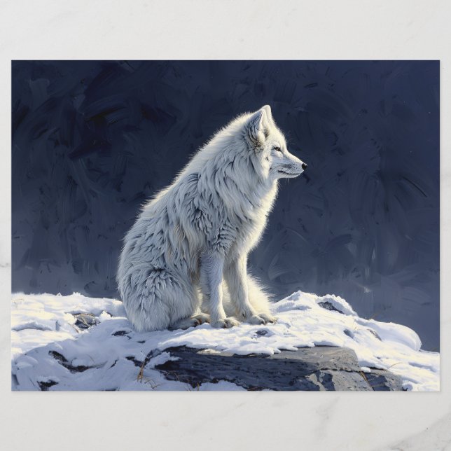 Papier à rebut peint à l'Arctic Fox (Devant)