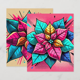 Papier à rebut Poinsettia Pop Art Vibrant