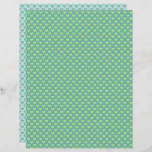 Papier à rebut vert jaune des Coeurs minuscules