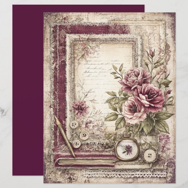Papier à rebut Victorian & Lace (Devant / Derrière)