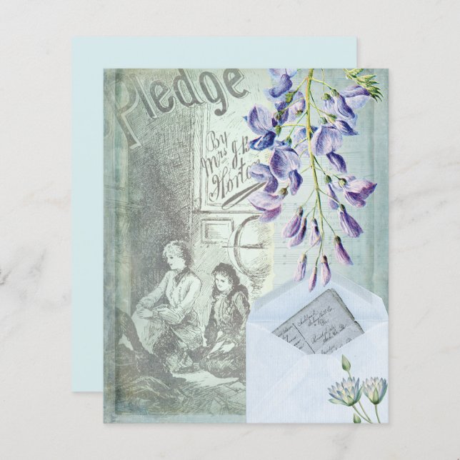 Papier à rebut Vintage bleu (Devant / Derrière)