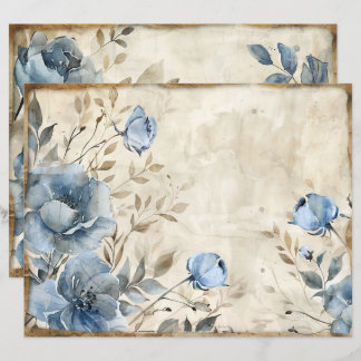 Papier à rebut Vintage bleu Dusty