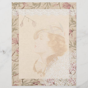 Papier à rebut Vintage en dentelle florale