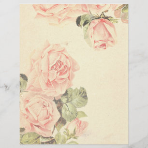Papier à rebut vintage Rose Rose Floral