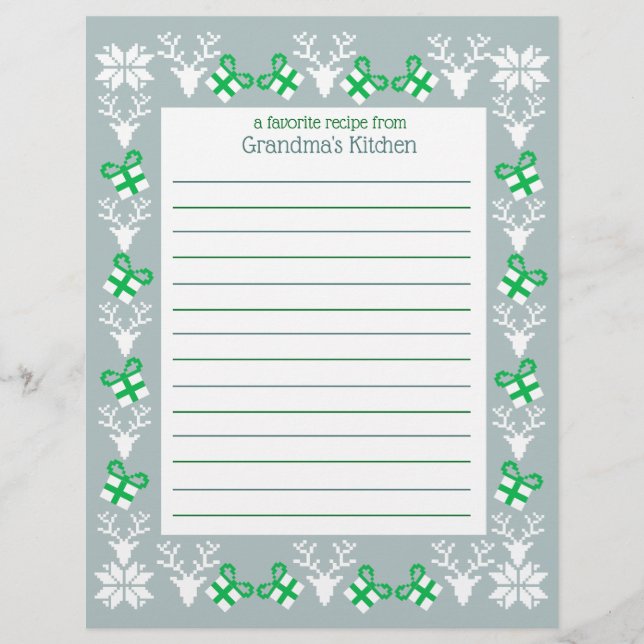 Papier à recette Noël (Devant)