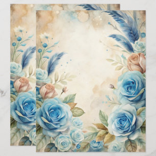 Papier à retouche chic Blue Shabby