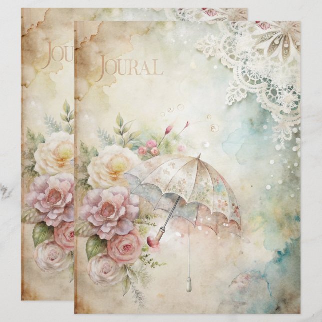 Papier à retouche chic Blue Shabby (Devant / Derrière)