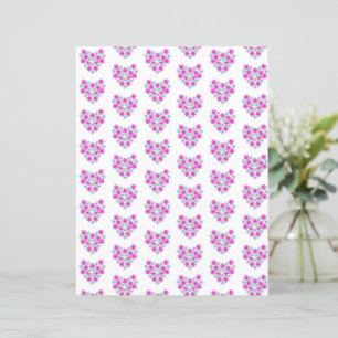 Papier à scandale Coeurs floraux rose et blanc