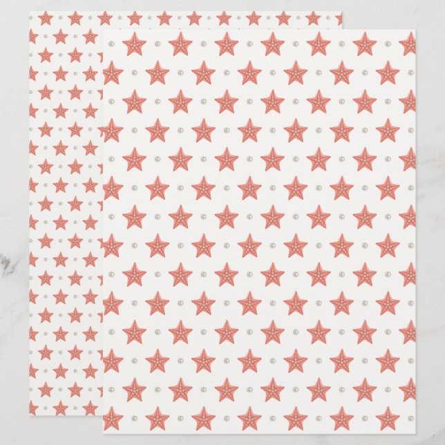 Papier à scandale de Noël côtier Starfish (Devant / Derrière)