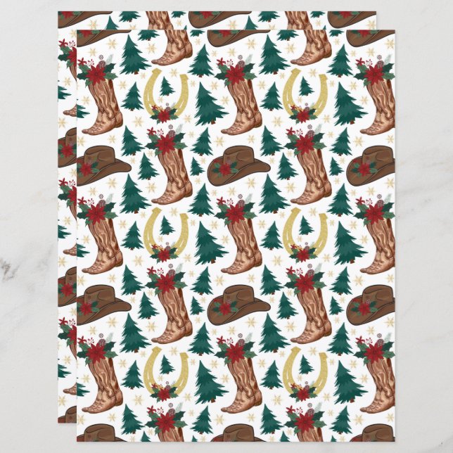 Papier à scandale de Noël occidental en blanc (Devant / Derrière)