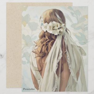 Papier à scandale du Voile vintage Fleurs blanches