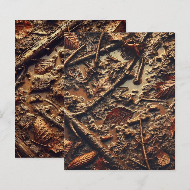 Papier à scandale Feuille Grungy Autuman Muddy (Devant / Derrière)