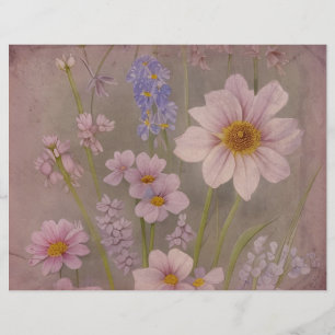 Papier à scandale Fleur sauvage vintage