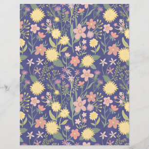 papier à scandale fleurs florales roses pourpre bo