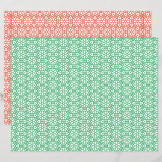 Papier à scandale - Hexagon et Barres en 2 couleur