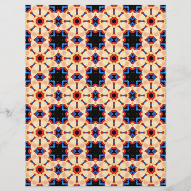 Papier à scandale Motif rouge jaune bleu (Devant)
