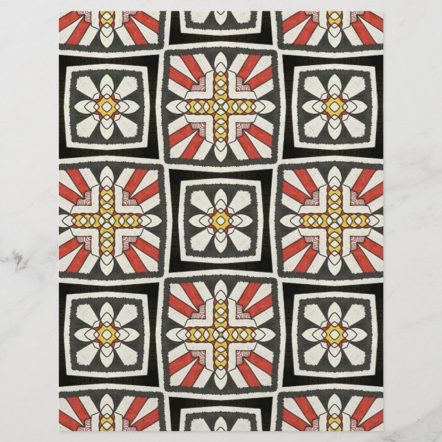 Papier à scandale noir rouge jaune Carré (Devant)