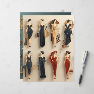 Papier à scandale poupées papier Art déco