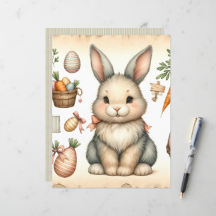 Papier à scandale vintage Aquarelle de Pâques Bunn